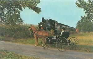 Strasburg Railroad Route 741, Train & Horse Carriage  Pennsylvania  Postcard