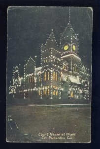 San Bernardino California/CA Postcard, Court House At Night