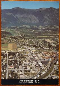 Creston BC British Columbia Aerial View Unused Vintage Postcard D34