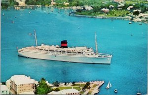 'Queen of Bermuda' Passenger Ship Furness Lines Unused Postcard G20