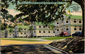 Vtg Biloxi Mississippi MS Officers Barracks Keesler Field 1940s Linen Postcard