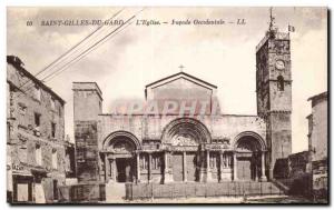 Old Postcard Saint Gilles Gard The Western Church Faqade