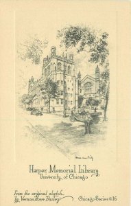 Chicago Illinois C-1910 Vernon Bailey Harper Memorial Library Postcard 21-1181