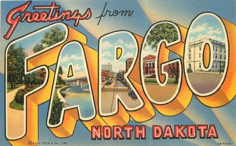 Fargo North Carolina large Letters Multi Independent Teich Postcard 21-10483