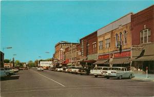 Vintage Postcard; Sangamon Avenue Main Business Street, Rantoul IL Champaign Co.