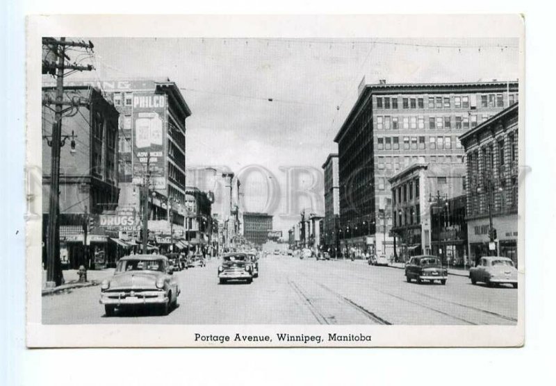 499082 CANADA city Winnipeg Manitoba Portage Avenue cars Vintage Kenmont