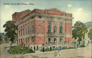 Orange MA Town Hall c1910 Postcard