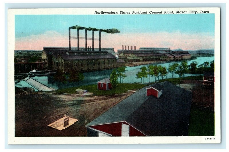 c1940's Northwestern States Portland Cement Plant Mason City Iowa IA Postcard 