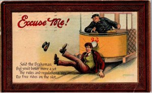 Comic - Excuse Me! no free rides on the slot - in 1912