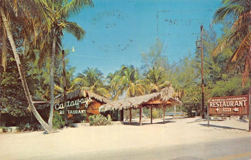 Sanibel Island Florida 1968 Postcard Roy Webb's Castaway Restaurant