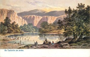 Palestine the baptismal site on the Jordan vintage postcard