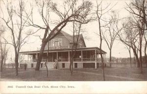 Sioux City Iowa Council Oak Boat Club Antique Postcard J49829