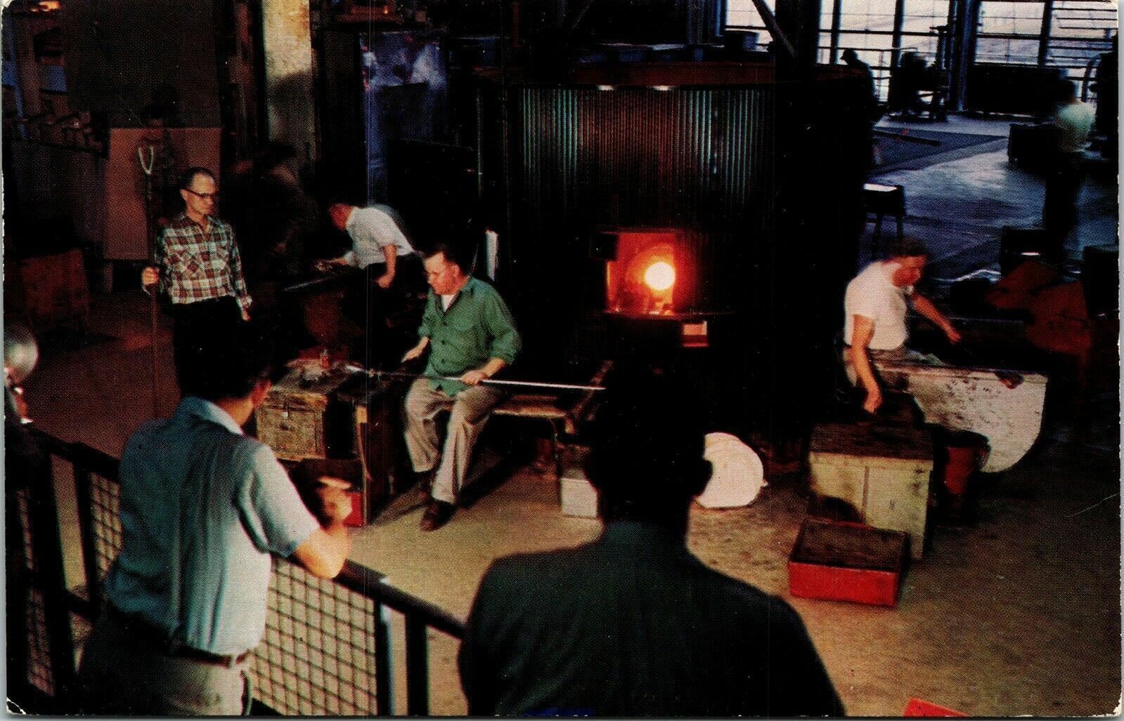 Making Steuben Glass Factory Corning New York NY Postcard Dexter VTG