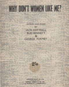 Why Don't Women Like Me George Formby Rare Old Sheet Music