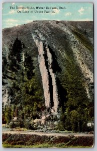 Utah~Devils Slide @ Weber Canyon On Line Of Union Pacific~PM 1911~Vtg Postcard