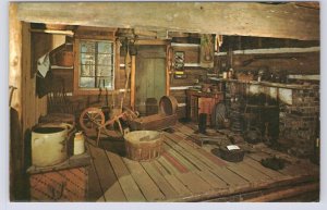 Kitchen Scene, Doon Pioneer Village, Kitchener Ontario, Vintage Chrome Postcard