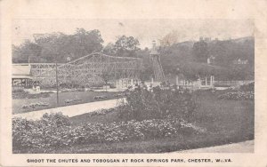 Chester West Virginia Rock Springs Park Toboggan Roller Coaster Postcard AA19211