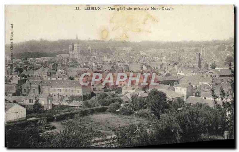 Old Postcard Lisieux General view taken of Monte Cassino