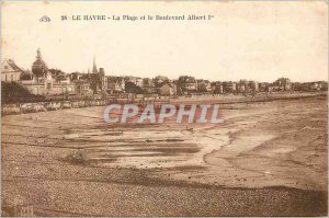 Old Postcard Le Havre The Beach and the Boulevard Albert I