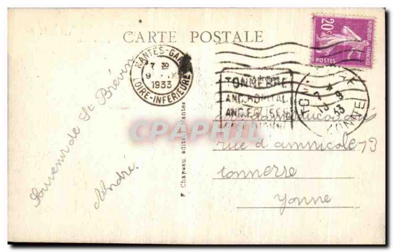 Old Postcard The Collegiate Guerande St Aubin