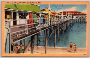 Old Orchard Maine 1940s Postcard Casino And Pier