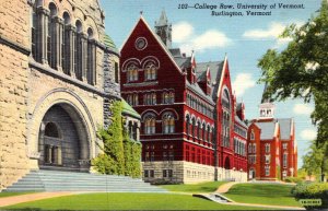 Vermont Burlington College Row University Of Vermont Curteich