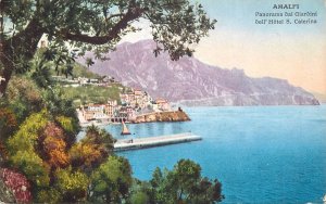 Italy sail & navigation themed postcard Amalfi coast sailing vessel pier