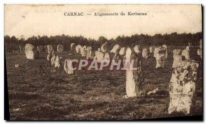 Old Postcard Dolmen Menhir Carnac alignments Kerlescan