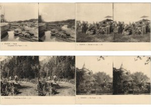 TONKIN VIETNAM INDO CHINA 12 STEREO POSTCARDS with BOOKLET L5137)