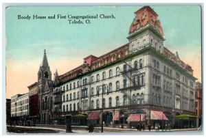 1914 Boody House And First Congregational Church Toledo Ohio OH Posted Postcard