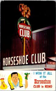 RENO, NV Nevada     HORSESHOE CLUB  CASINO   c1950s     Postcard