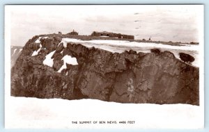 RPPC LOCHABER, Scotland United Kingdom ~ SUMMIT of BEN NEVIS 1950 Postcard