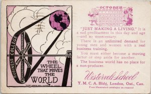 Westervelt School London ON Business College YMCA Bldg AD Postcard F90 *as is