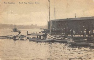 BOOTH BAY HARBOR Maine Boat Landing Dock 1910 Vintage Postcard