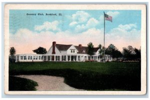 Rockford Illinois IL Postcard Country Club Building Exterior Scene 1918 Vintage