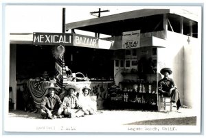 c1940's Mexicali Bazaar Festival Of Arts Laguna Beach CA RPPC Photo Postcard