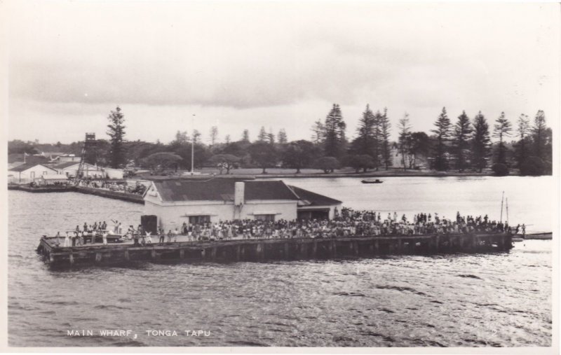 Main Wharf Tonga Tapu Oceanic River Real Photo Postcard