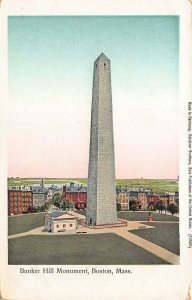 Boston MA Bunker Hill Monument Reichner Bros. Copper Windows Postcard