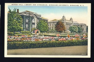 Syracuse, New York/NY Postcard, Bowne Hall, Library & Gym, Syracuse University