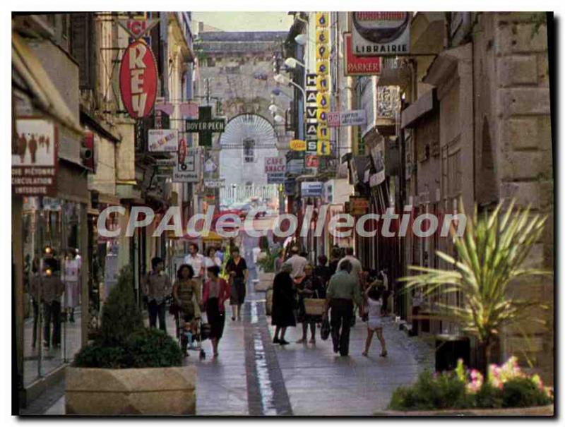 Postcard Old Carcassonne Aude A pedestrian street of the city