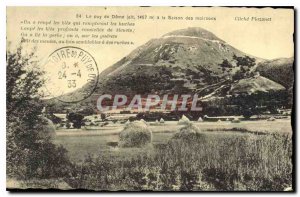 Old Postcard Folklore Puy de Dome Season Harvest