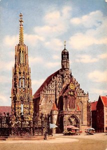 Der Schone Brunnen und die Frauenkirche Nurnberg Germany Unused 