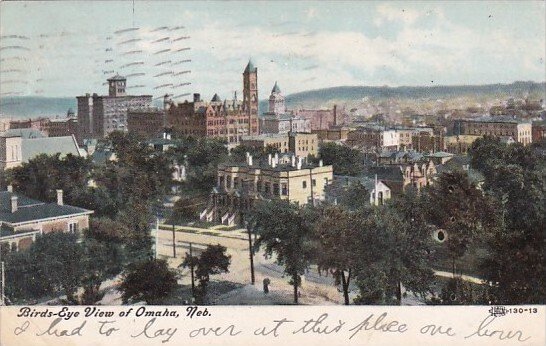 Nebraska Omaha Birds Eye View 1908