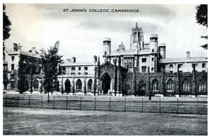 St Johns College Cambridge England Black And White Postcard