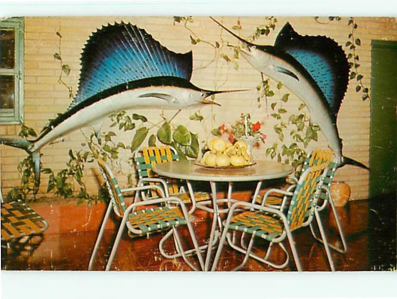 Vintage Post Card DB-817 Sailfish Taxidermy  Interiors  Texas  # 4550