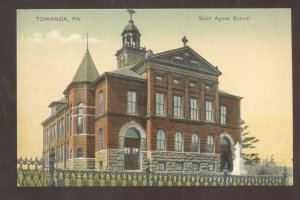 TOWANDA PENNSYLVANIA PA. SAINT AGNES SCHOOL BUILDING VINTAGE POSTCARD PCK