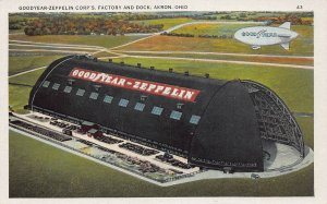 J79/ Akron Ohio Postcard c1910 Goodyear Zeppelin Dock Factory 98