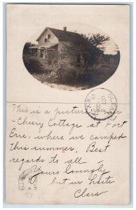 1907 Cherry Cottage Fort Erie Canada RPPC Photo Posted Antique Postcard 