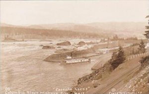 Oklahoma Cascade Locks Columbia River Highway Real Photo RPPC