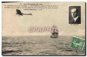 Old Postcard Jet Aviation Latham mounts Antoinette airplane crosses the Calai...